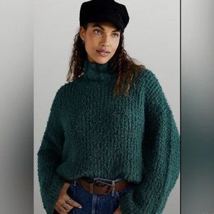 NWT Free People Canyon Pullover Mock Neck Sweater Dark Green | Size: Large